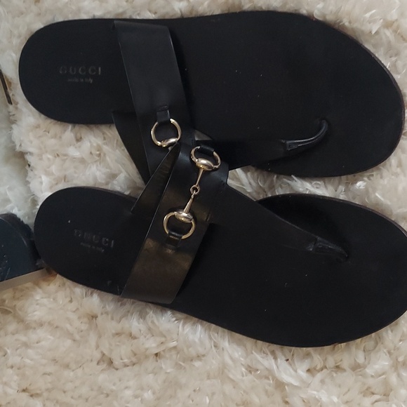 GUCCI Black Horsebit sandals Size 8 1/2 - Picture 5 of 7